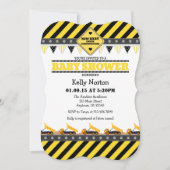 Invitation Baby shower de construction jaune (Devant)