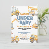 Invitation Baby shower de construction Truck Party (Debout devant)