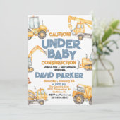 Invitation Baby shower de construction Truck Party (Debout devant)