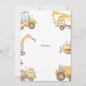Invitation Baby shower de construction Truck Party (Dos)