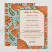 Invitation Baby shower de coquelicot orange par distance (Devant / Derrière)