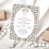 Invitation Baby shower de coquette floral de citron blanc