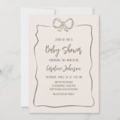 Invitation Baby shower de coquette minimaliste (Devant)