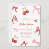 Invitation Baby shower de coquette rose pâle Berry (Devant)