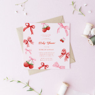 Invitation Baby shower de coquette rose pâle Berry