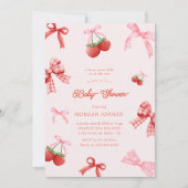 Invitation Baby shower de coquette rose pâle Berry (Devant)