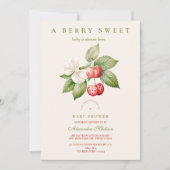 Invitation Baby shower de coquette sucré à la crème Berry (Devant)