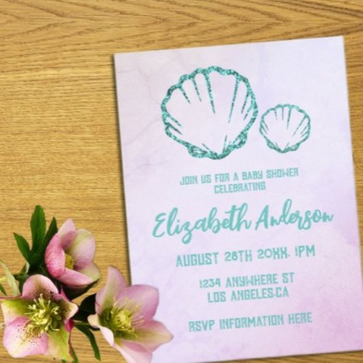 Invitation Baby shower de coquillage