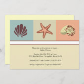 Invitation Baby shower de coquillages (Devant / Derrière)