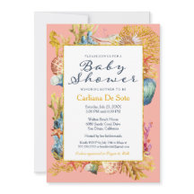 Invitation Baby shower de coquillages de plage nau