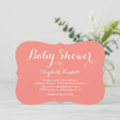 Invitation Baby shower de corail (Debout devant)