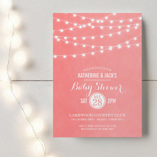 Invitation Baby shower de corail String Lights