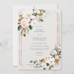 Invitation Baby shower de coton Magnolia