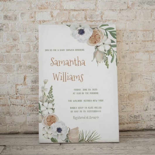 Invitation Baby shower de coton végétal d'hiver