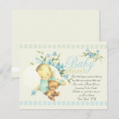 Invitation Baby shower de couchage Vintage (Devant / Derrière)