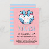 Invitation Baby shower de couche rose (Devant / Derrière)