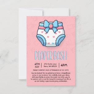 Invitation Baby shower de couche rose