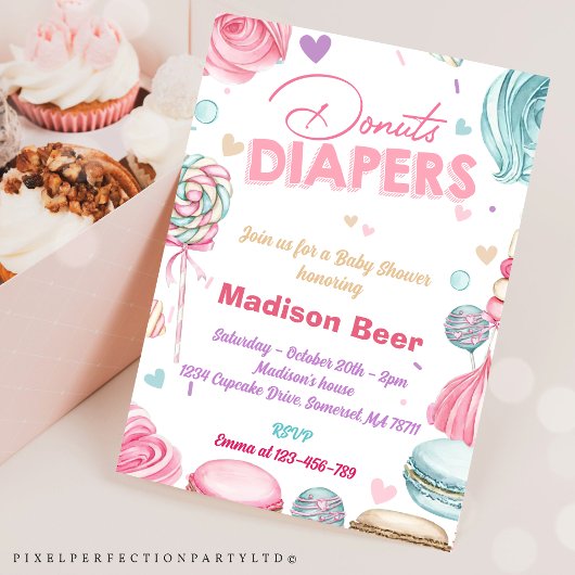 Invitation Baby shower de couches de beignes mûres