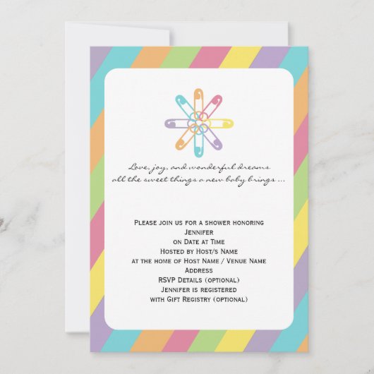 Invitation Baby shower de couches de couches de couches paste (Devant)