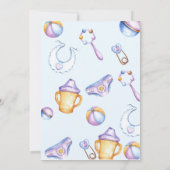 Invitation baby shower de couleur d'eau (Dos)