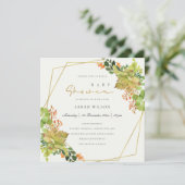 INVITATION BABY SHOWER DE COULEUR D'EAU FLORALE SUCCULTE CACT (Debout devant)