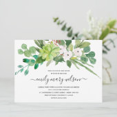 INVITATION BABY SHOWER DE COULEUR D'EAU SUCCULENTE DE RÉSERVE (Debout devant)