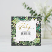 INVITATION BABY SHOWER DE COULEUR D'EAU SUCCULENTE DES ÉCHAPP (Debout devant)