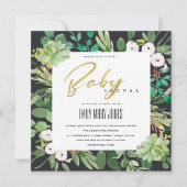 INVITATION BABY SHOWER DE COULEUR D'EAU SUCCULENTE DES ÉCHAPP (Devant)