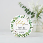 INVITATION BABY SHOWER DE COULEUR D'EAU SUCCULENTE DES ÉCHAPP (Debout devant)