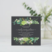 INVITATION BABY SHOWER DE COULEUR D'EAU SUCCULENTE DU CADRE D (Debout devant)