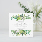 INVITATION BABY SHOWER DE COULEUR D'EAU SUCCULENTE DU CADRE D (Debout devant)