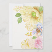 Invitation Baby shower de couleur douce florale (Dos)