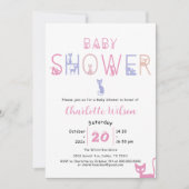 Invitation Baby shower de couleur mignonne Cat Pastel (Devant)