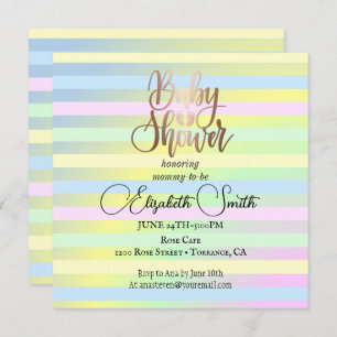 Invitation Baby shower de couleurs arc-en-ciel