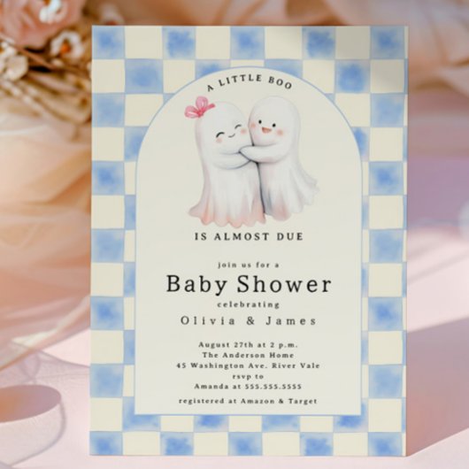 Invitation Baby shower de couple de fantômes