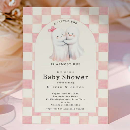 Invitation Baby shower de couple de fantômes