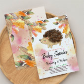 Invitation Baby shower de couple de hérisson d'automne