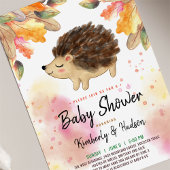 Invitation Baby shower de couple de hérisson d'automne
