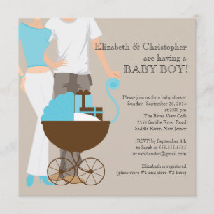 Invitation Baby shower de couple de papa de maman moderne
