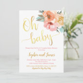 Invitation Baby shower de couples, Baby shower flo (Debout devant)