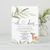 Invitation Baby shower de couples de cerfs neutres selon le s (Debout devant)