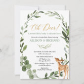 Invitation Baby shower de couples de cerfs sans sexe (Devant)