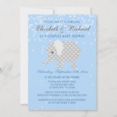 Invitation Baby shower de couples de coeurs d'éléphant de (Devant)