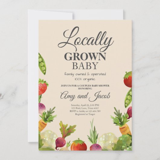 Invitation Baby shower de couples de producteurs agricoles lo (Devant)
