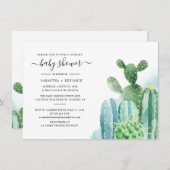 Invitation Baby shower de Couples de script de cac (Devant / Derrière)