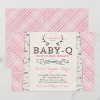 Baby shower de couples en Tartan rose pour fille