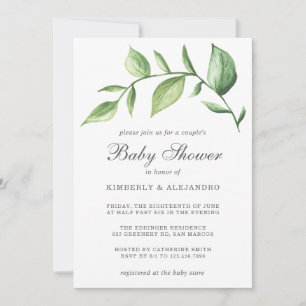 Invitation Baby shower de couples rustiques neutres de genre 