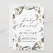 Invitation Baby shower de courge Eucalyptus semis Brunch (Devant)