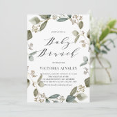 Invitation Baby shower de courge Eucalyptus semis Brunch (Debout devant)