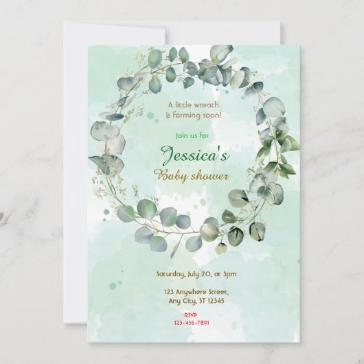 Invitation Baby shower de couronne (Devant)